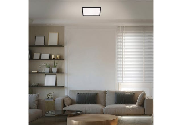 Slim led Panel, Neutralweißes Licht, Backlighteffekt, Flaches Design, schwarz, 29,3 x 29,3 x 2,8 cm - Briloner