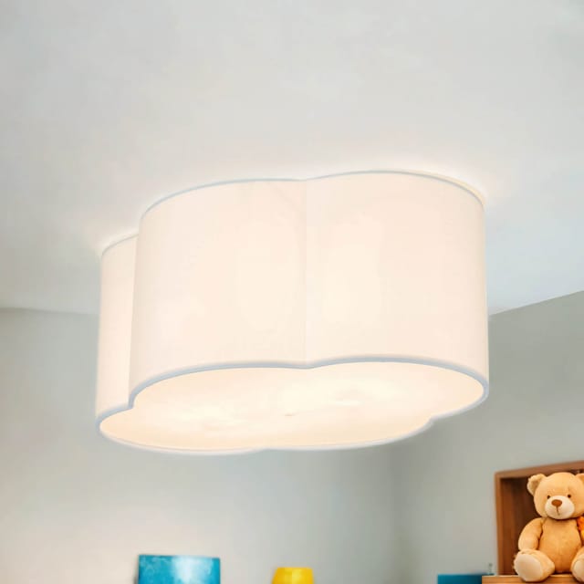 Licht-erlebnisse - Weiße Deckenlampe Stoff wolki Kinder Wolkenleuchte