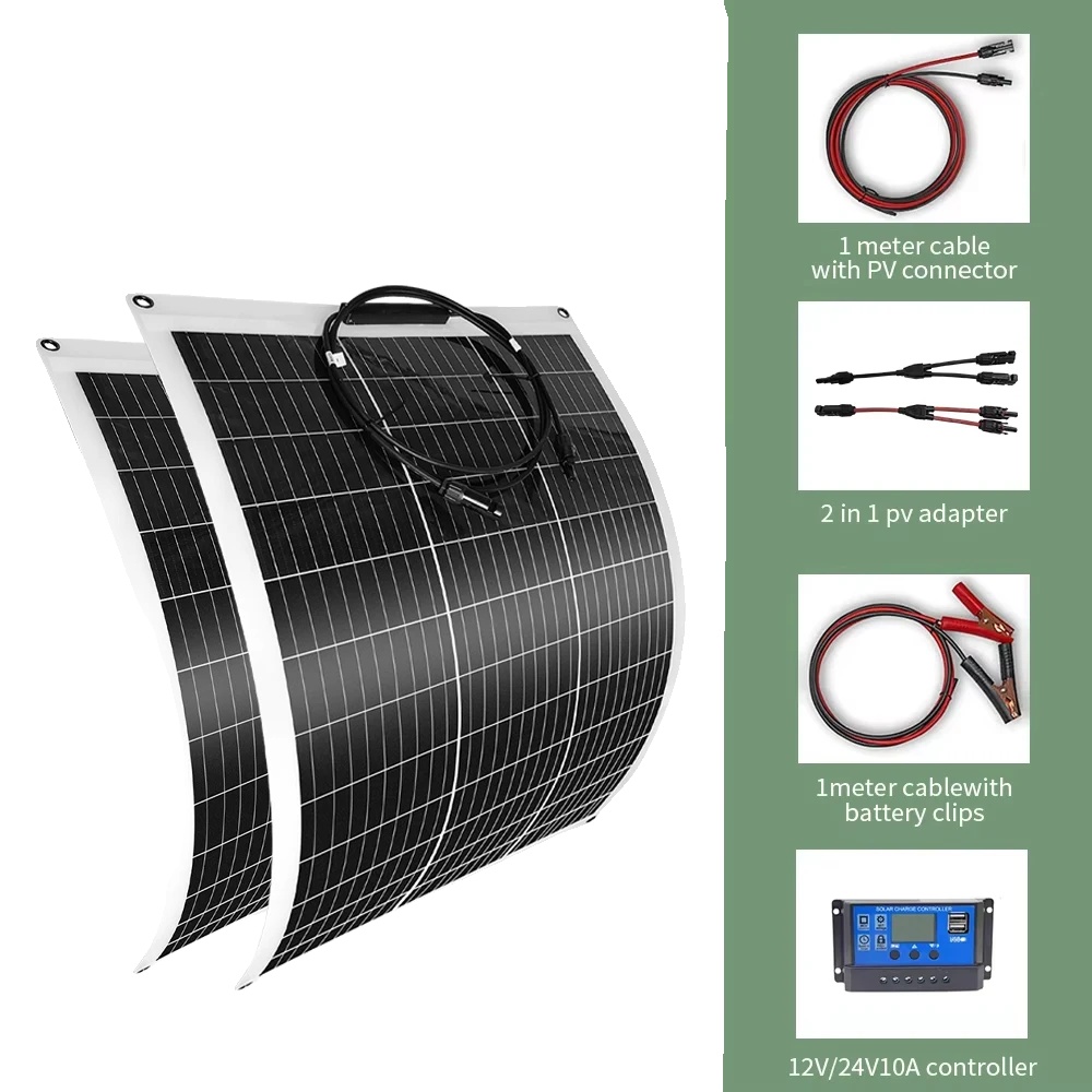 200-w-solarpanel-set, 23 % Wirkungsgrad, Flexible Installation