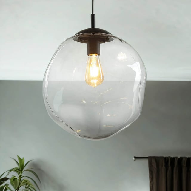 Hängeleuchte in Schwarz Kugel Esszimmer Lampe E27