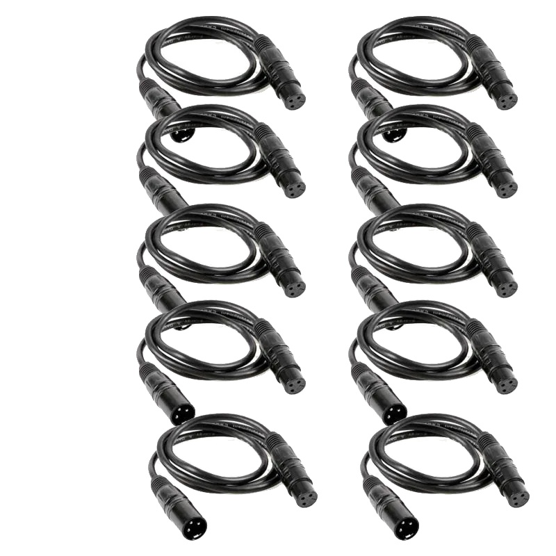 Dmx-kabel, 1 Meter Lang, 3-polig, Kompatibel Mit Bühnenlichtsteuerungen, Geschirmtes Kabel, Ce- Und Fcc-zertifiziert
