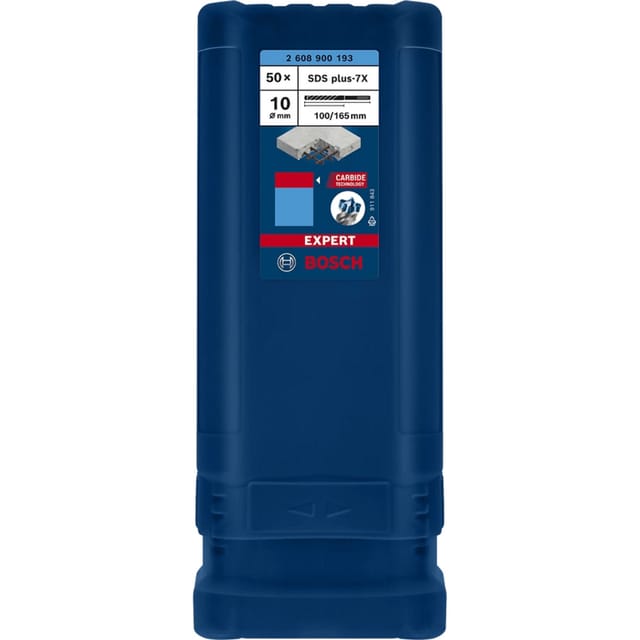 Expert sds plus-7X Hammerbohrer, 10 x 100 x 165 mm, 50 Stück - Bosch