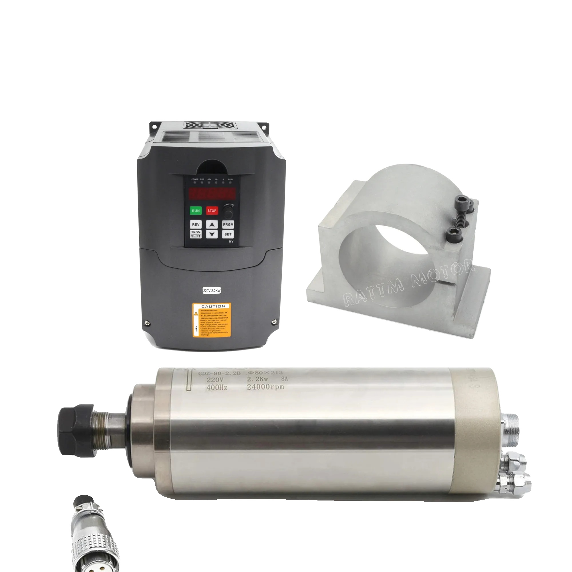 Hochgeschwindigkeits-cnc-spindelmotor Mit Wasserkühlung Und Hy-vfd-klemme, 220 V
