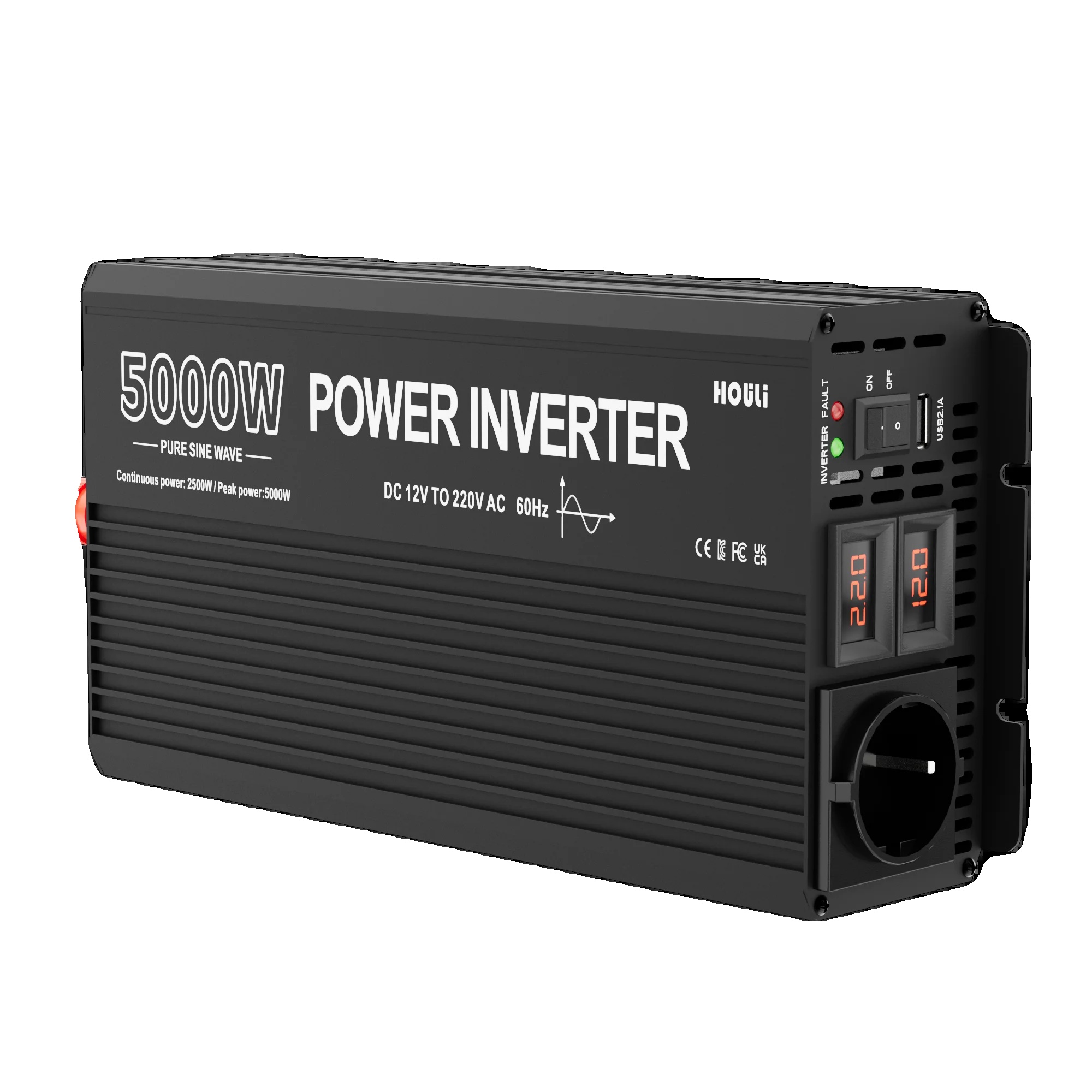 Spannungswandler, 3000 W Leistung, Effiziente Leistung, 5000 W – 12 V – 220 V – 50 Hz