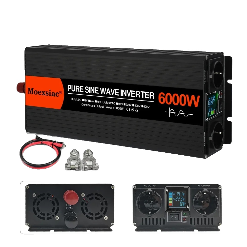 Dc/ac-wechselrichter, Reiner Sinuswellenausgang, Integrierte Schutzfunktionen, 6000 W (nennleistung 3000 W), 12 V-b, 220 V 50 Hz-c