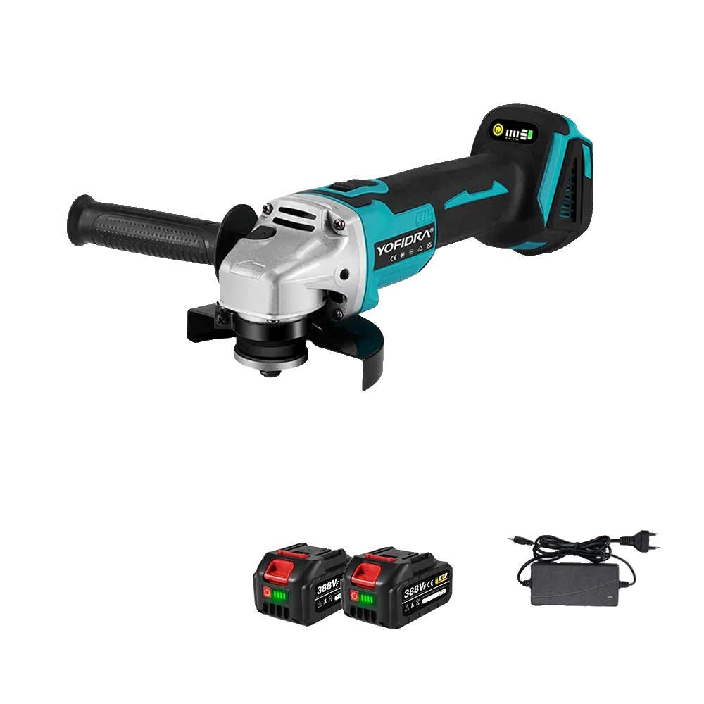 Winkelschleifer, Bürstenloser Motor, Variable Drehzahl, 2 Sätze A-batterien
