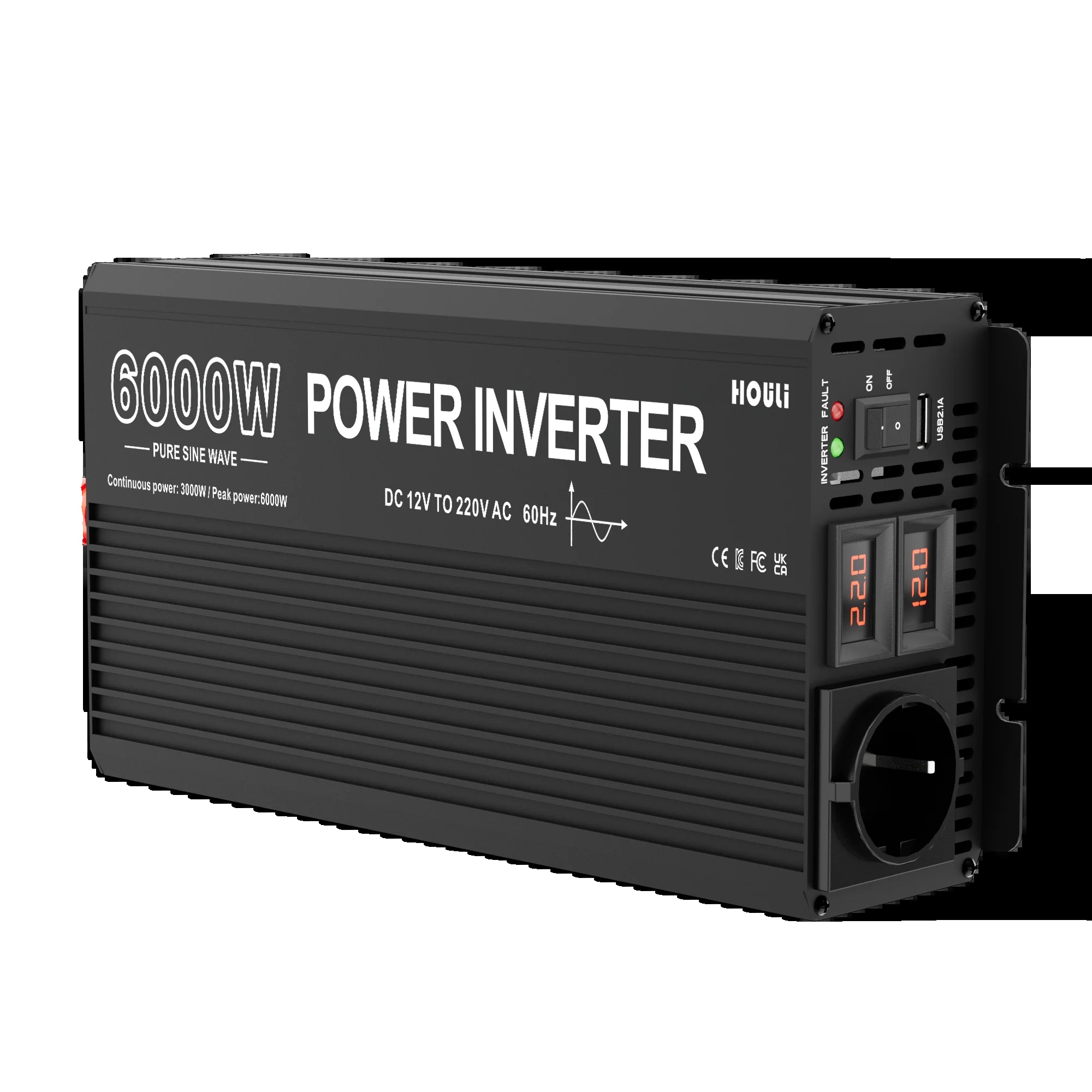 Spannungswandler, 3000 W Leistung, Effiziente Leistung, 6000 W – 12 V – 220 V – 50 Hz