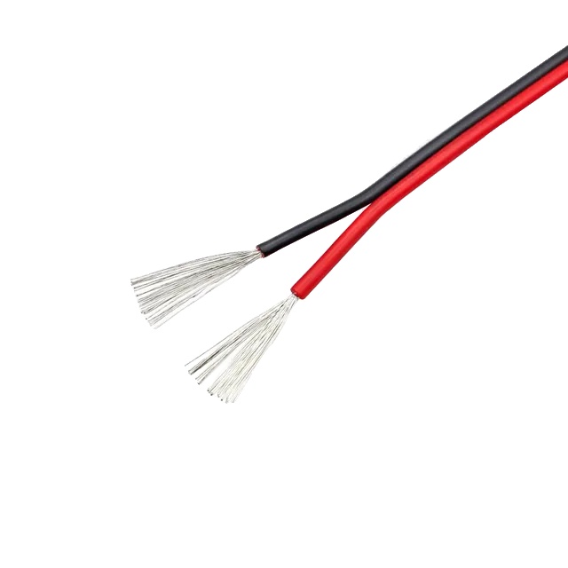 2-poliges Flachbandkabel, Hohe Strapazierfähigkeit, Schwarz Auf Rot, 100 M, 20 Awg