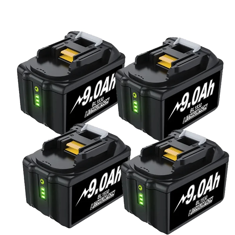 Wiederaufladbare Batterie, 18 V, 9000 Mah Kapazität, 9 Ah – 4 Stück