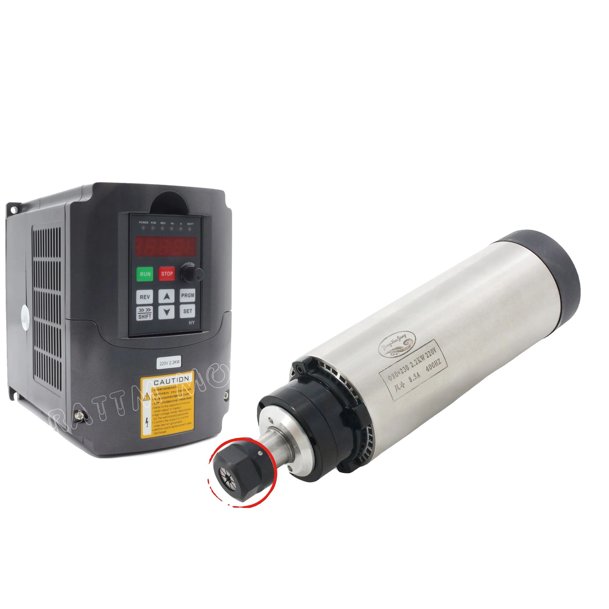 Luftgekühlter Spindelmotor, 2,2 Kw Leistung, Drehzahl 0-24000 U/min