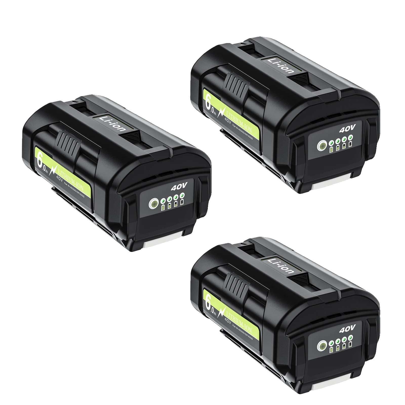 Ersatzakku, 40 V 6,0 Ah, Li-ion, Kompatibel Mit Ryobi, 3er-pack 6000 Mah