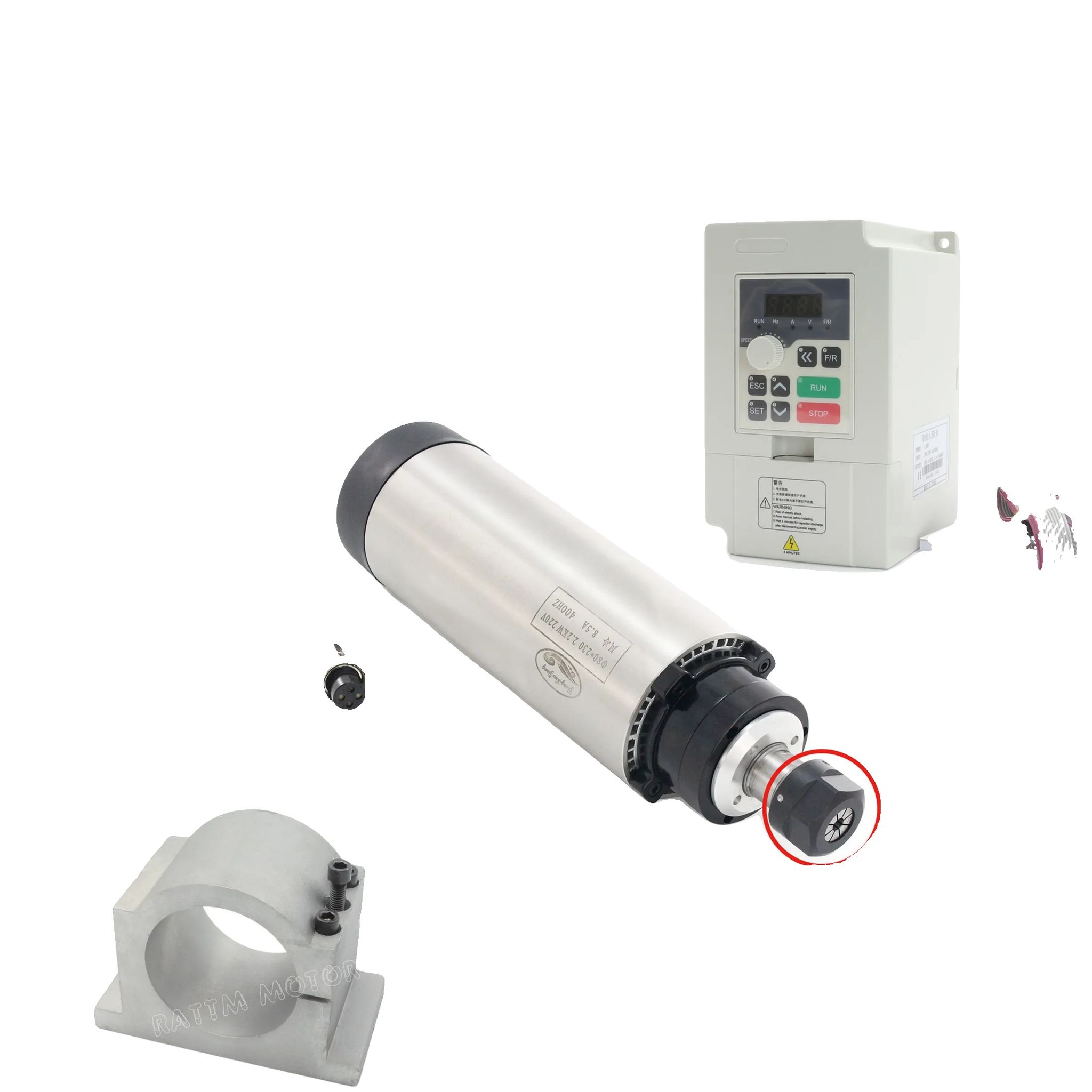 Cnc-frässpindelmotor, 2,2 Kw, Luftgekühlt, Mit Vfd-spannzange