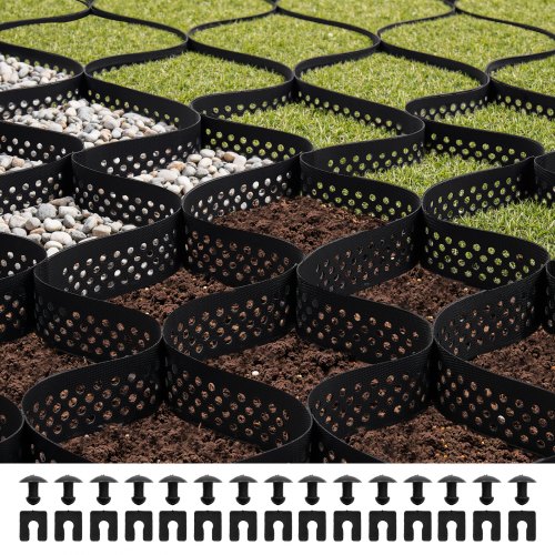 Kiesgitter, 75 Mm Tiefe, Rasengitter 7600x2900 Mm, Kieswabe, Wabengitter Hdpe, Durchlässige Geogitter Zur Einfahrtsstabilisierung, Für Garten, Terrasse, Gehweg, Wohnmobilparkplätze