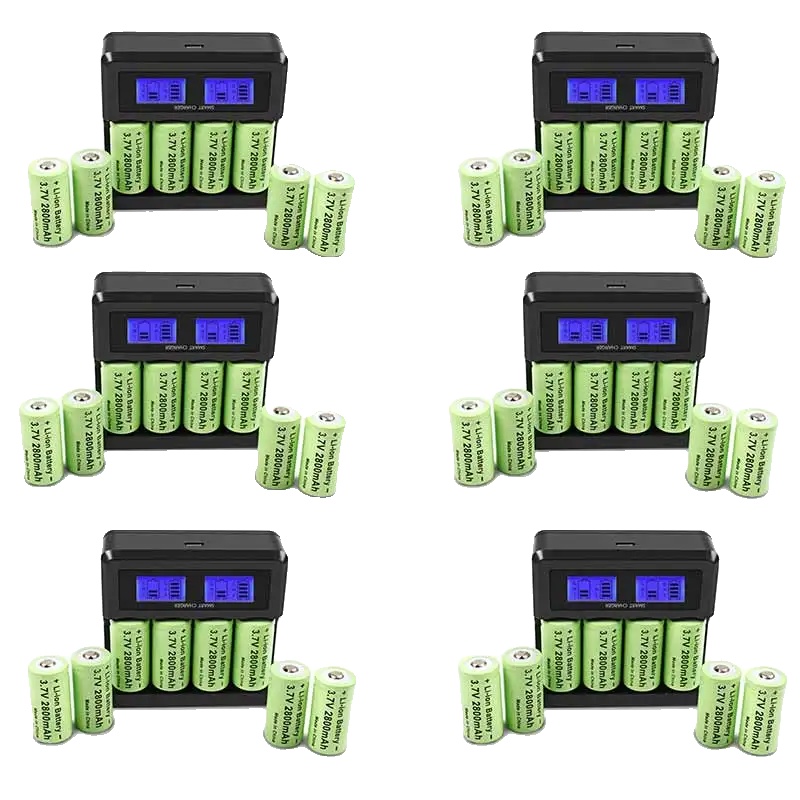 Wiederaufladbarer Akku, 3,7 V, 2800 Mah, 48x Akku, 24-ladegerät, 3,7 V-a