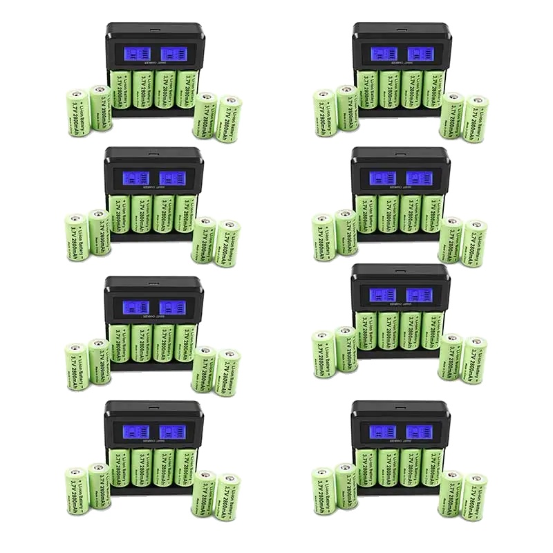 Wiederaufladbarer Akku, 3,7 V, 2800 Mah, 64x Akku, 32x Ladegerät, 3,7 V