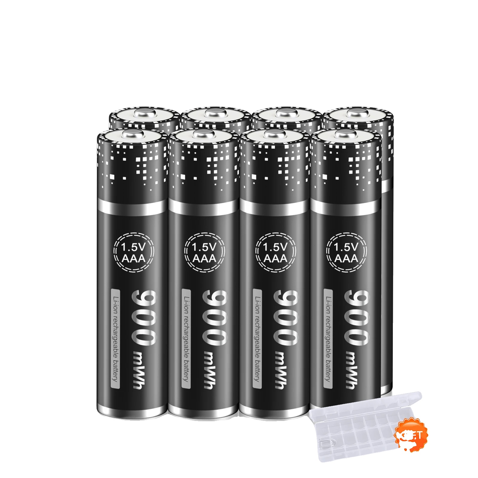 Wiederaufladbare Lithium-ionen-akkus, Intelligentes 8-steckplatz-ladegerät, Vielseitige Kompatibilität, Gold