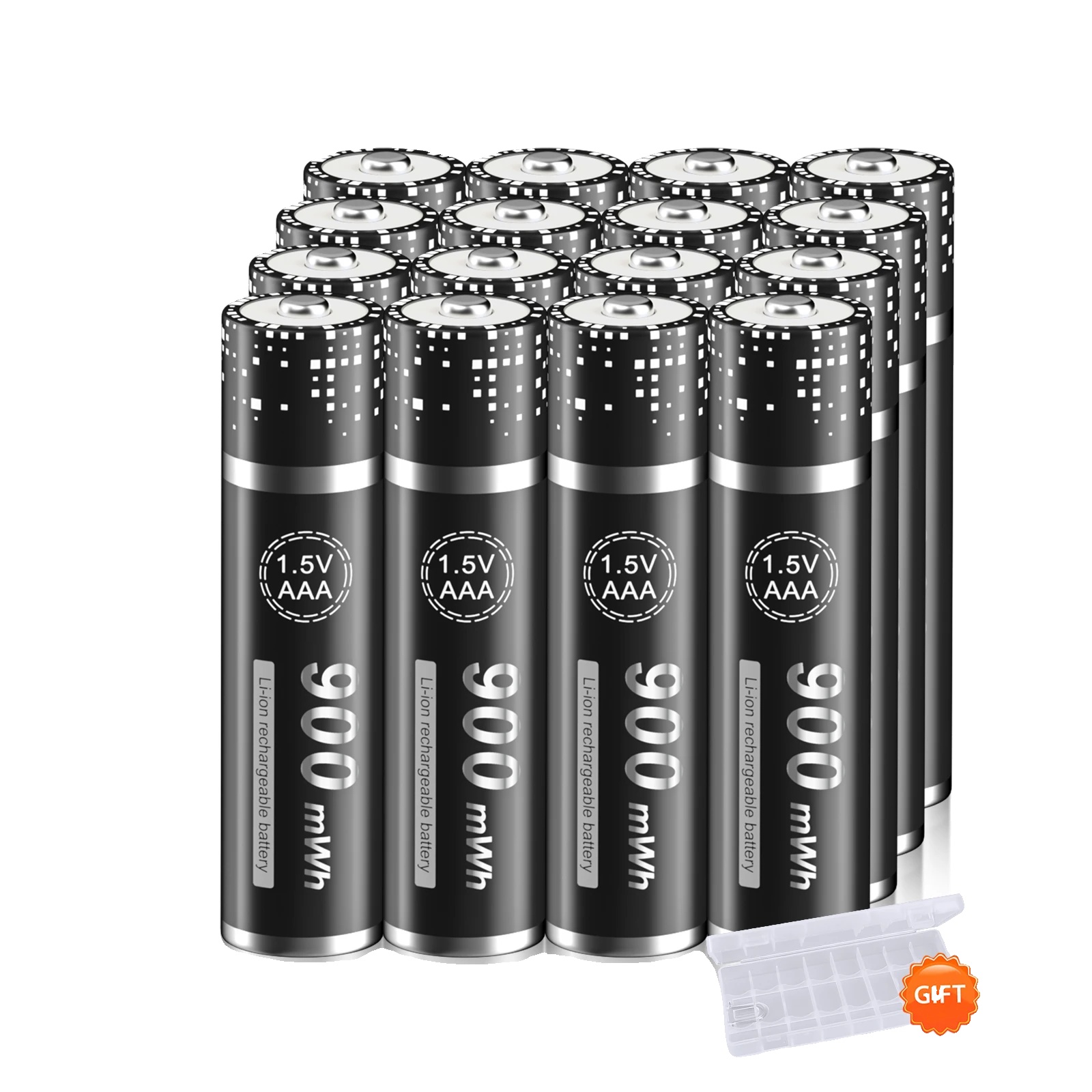 Wiederaufladbare Lithium-ionen-akkus, Intelligentes 8-steckplatz-ladegerät, Vielseitige Kompatibilität, Silber