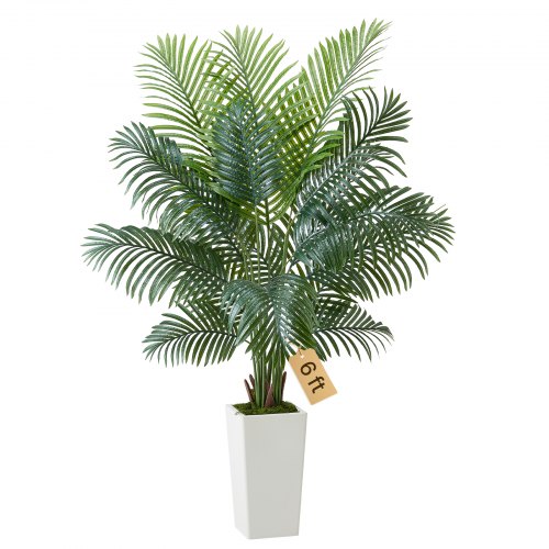 Künstliche Areca-palme, 1,8 M, Künstliche Tropische Palmenpflanzen Mit Weißem Pflanzgefäß, Kunstseidenpflanze Im Topf, Kunstbaum Für Veranden, Wohnzimmer, Terrassen, Zuhause, Büro