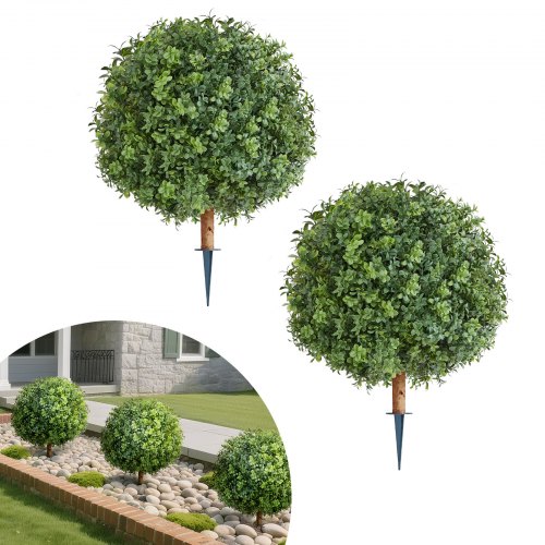 Künstliche Formschnitt-buchsbäume Mit Erdspieß, 2er-set 559 Mm Kunstpflanze, Dekopflanze, Für Dekoration, Veranda, Außen- & Innenbereich, Terrasse, Garten, Balkon, Hinterhof