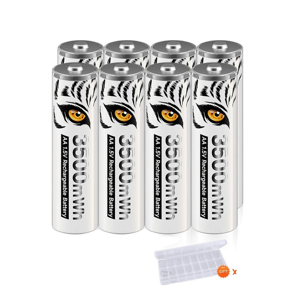 Wiederaufladbare Lithium-ionen-akkus, 3500 Mah Aa, 1300 Mwh Aaa