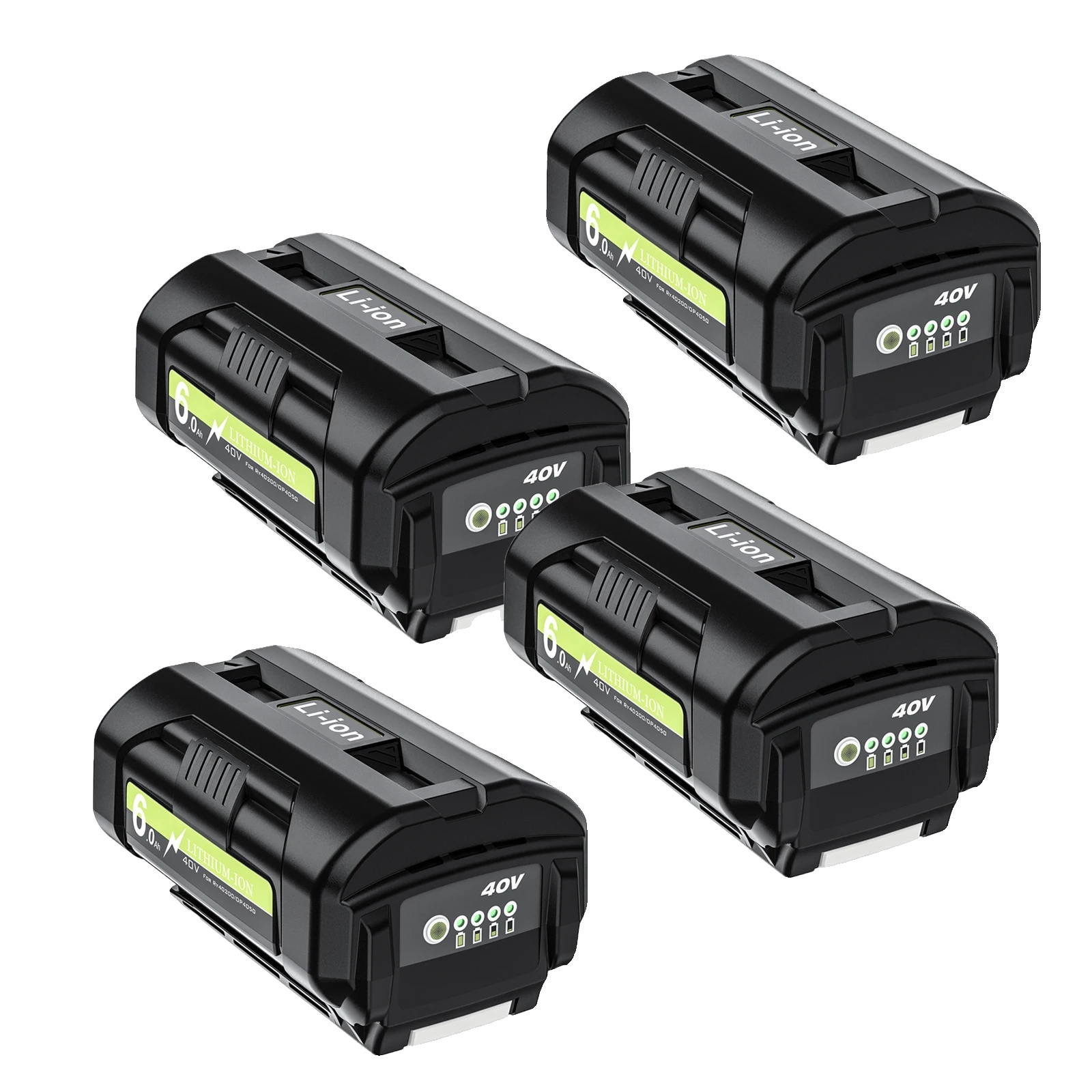Ersatzakku, 6000 Mah Kapazität, 40 V Ausgangsspannung, Kompatibel Mit Ryobi, 4er-packung
