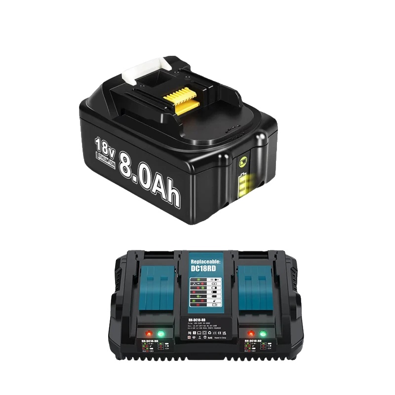 Ersatzakku, 8000 Mah Kapazität, 18 V Kompatibel, 1 X 8,0 Ah, 1 X 6 A Ladegerät