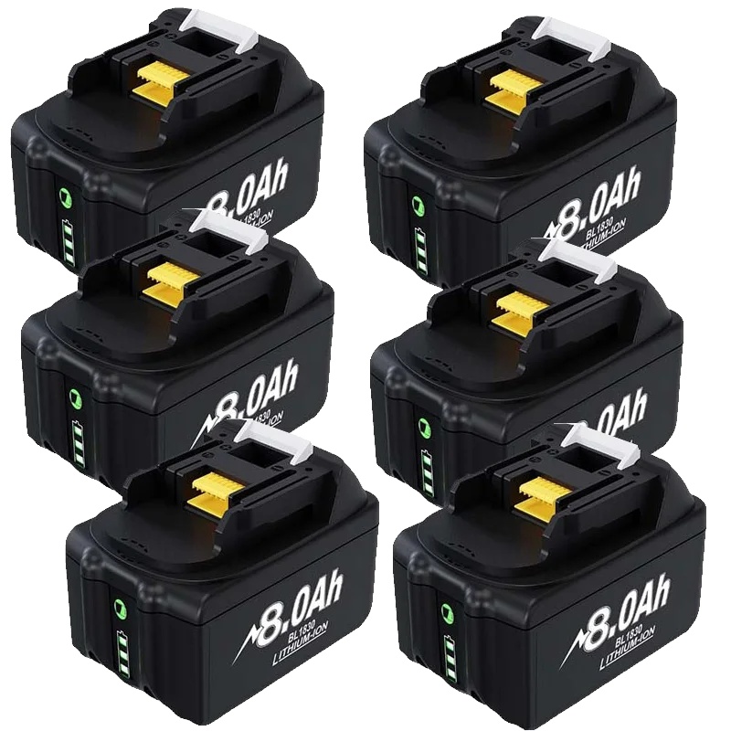 Ersatzakku, 8000 Mah Kapazität, 18 V Kompatibel, 6 Stück 8,0 Ah