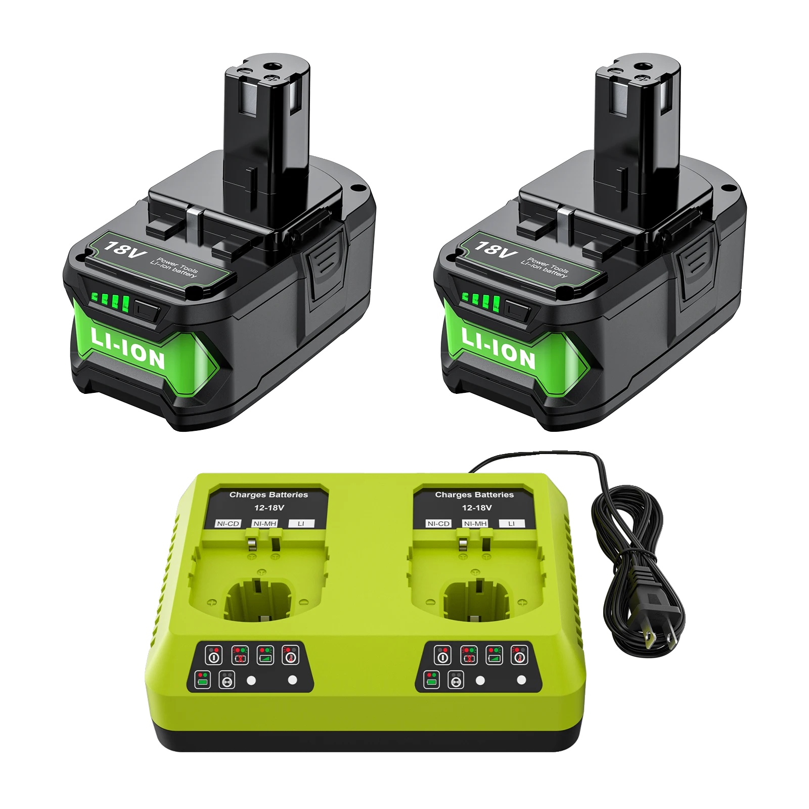 Ersatzakku, 8000 Mah Kapazität, Lithium-ionen, Kompatibel Mit Ryobi, 2 X 8,0 V Mit 6-a-ladegerät