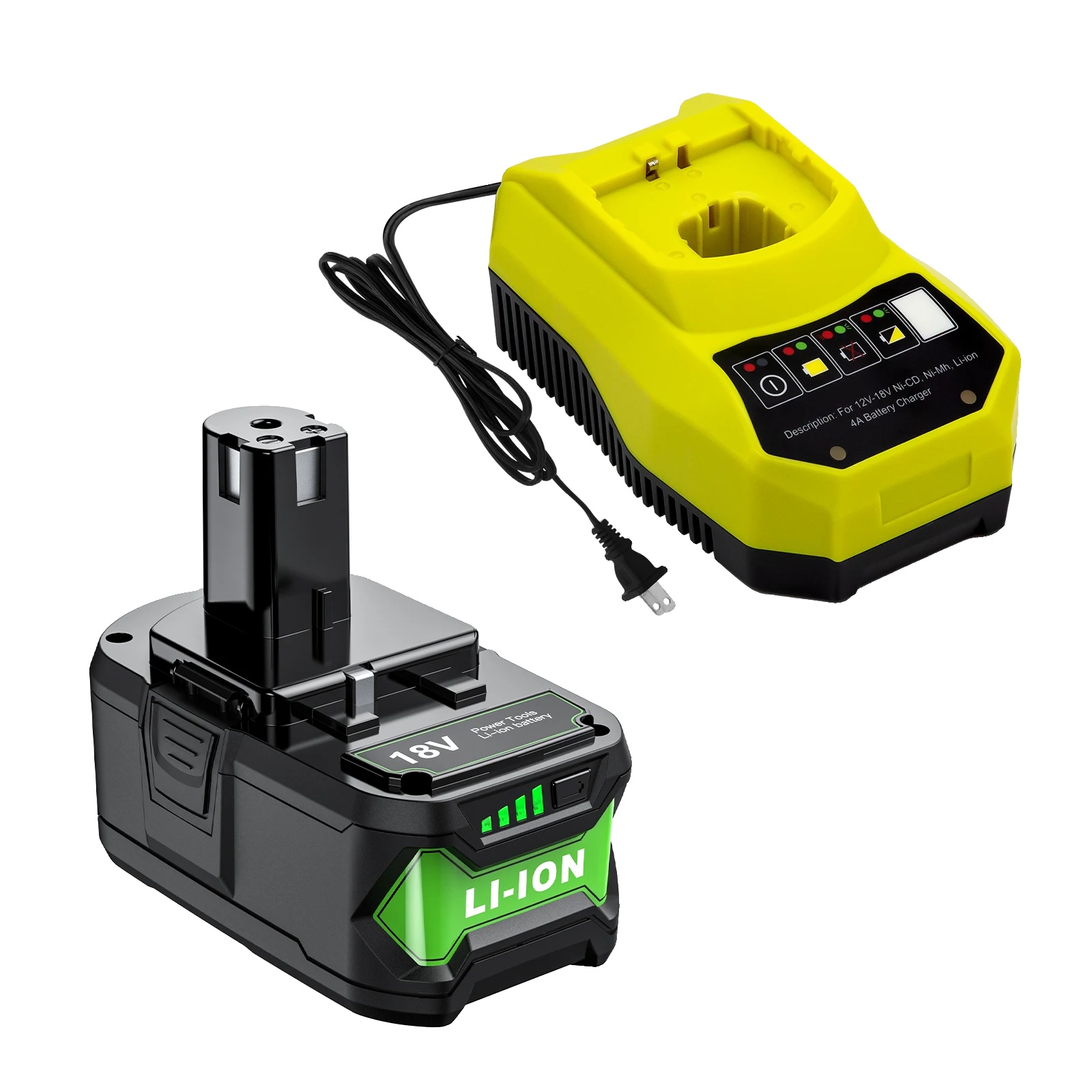 Ersatzakku, 8000 Mah Kapazität, Lithium-ionen, Kompatibel Mit Ryobi, 1 X 8,0 V Mit Ladegerät