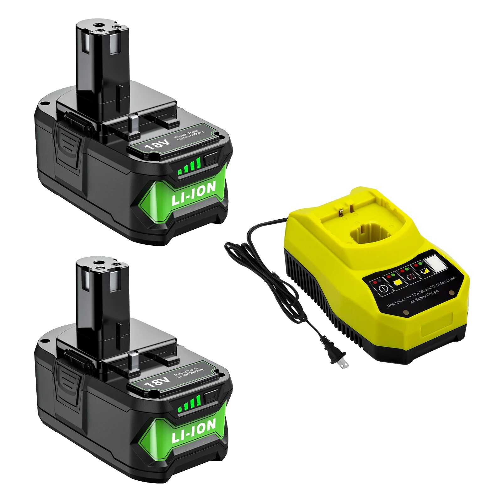 Ersatzakku, 8000 Mah Kapazität, Lithium-ionen, Kompatibel Mit Ryobi, 2 X 8,0 V Mit Ladegerät