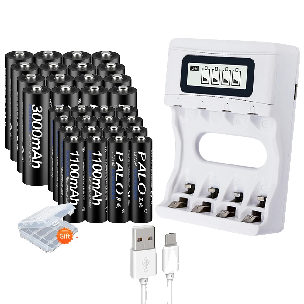 Wiederaufladbares Ladegerät, Intelligente Ladesteuerung, Umweltfreundliches Design, 16 Aa/aa-batterien Und Ladegerät, 1,2 V-a