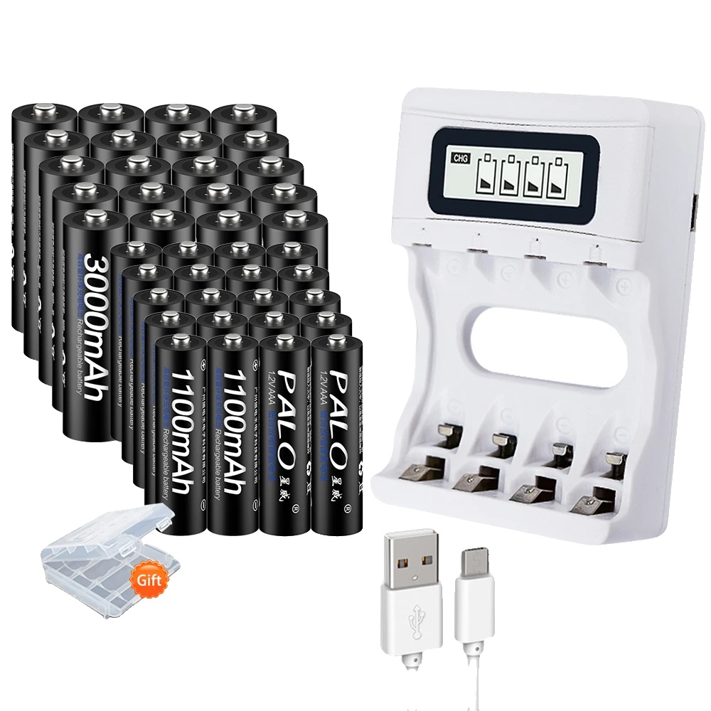 Wiederaufladbares Ladegerät, Intelligente Ladesteuerung, Umweltfreundliches Design, 20 Aa/aa-batterien Und Ladegerät, 1,2 V