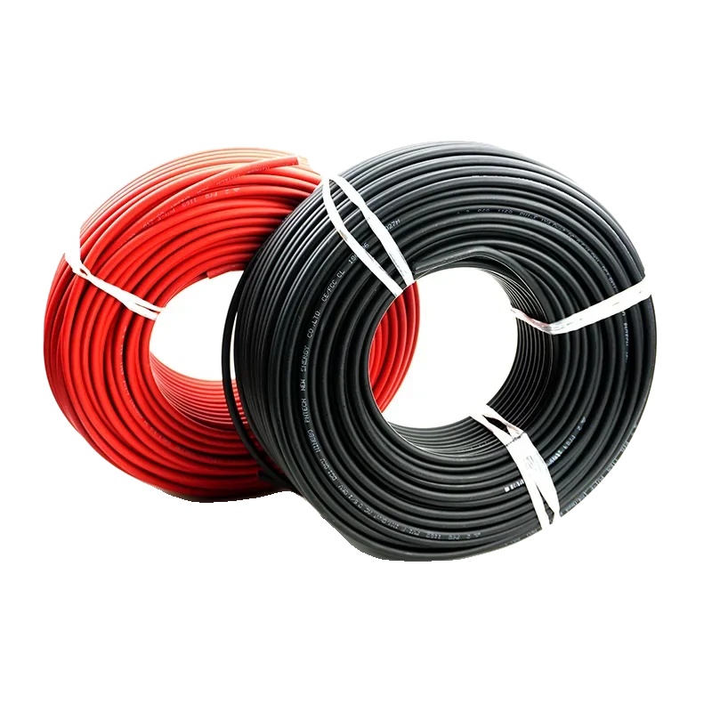 Solarkabel, Verzinnter Kupferleiter, Flexible Ausführung, Rot Und Schwarz, 10 Awg – 6 Mm², 50 M