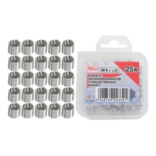 Ersatz-Gewindeeinsätze M9 x 1,25 25-tlg.
