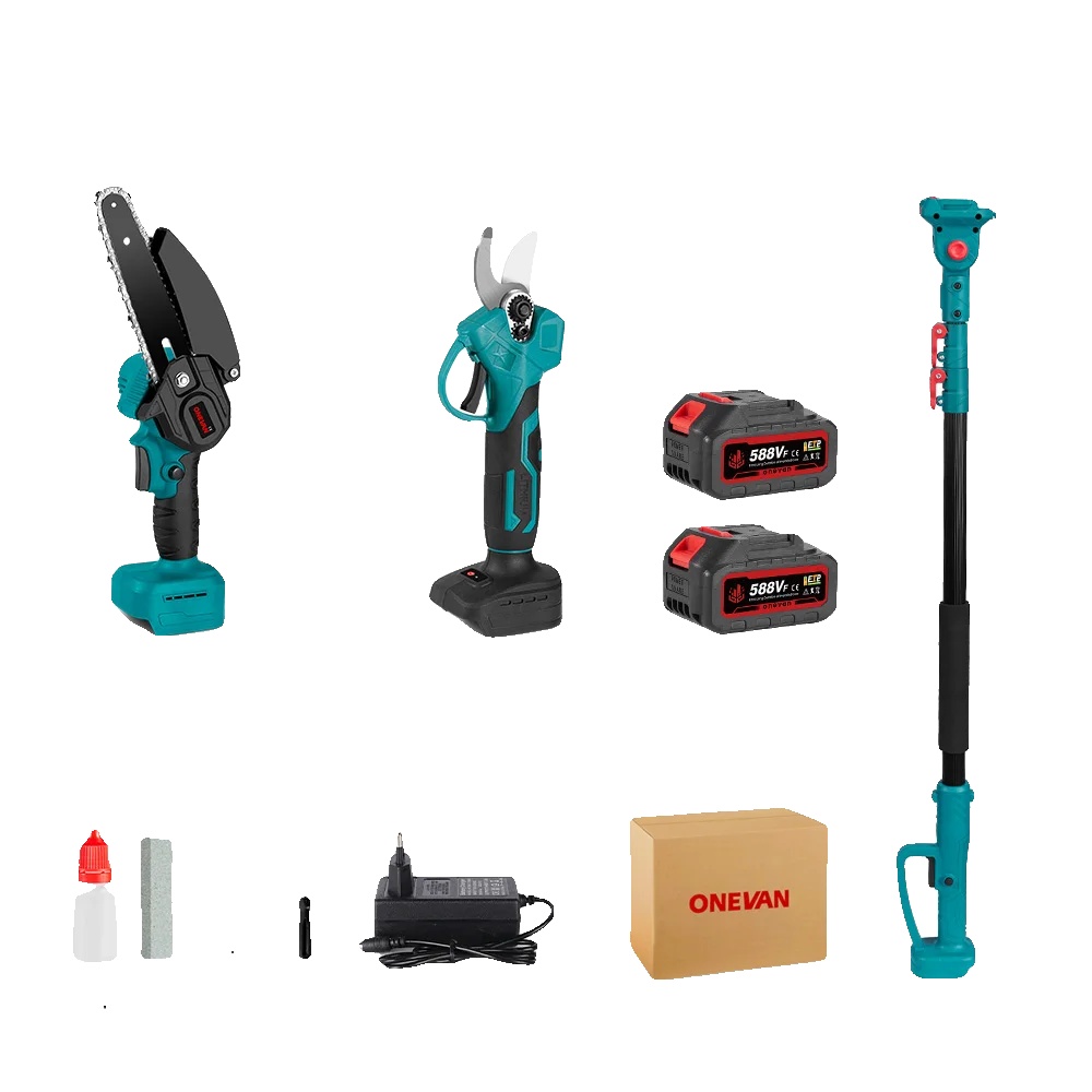 Hochreichende Astsäge, 3500-w-motor, Verstellbarer Kopfwinkel, 2 X 588vf-akkus