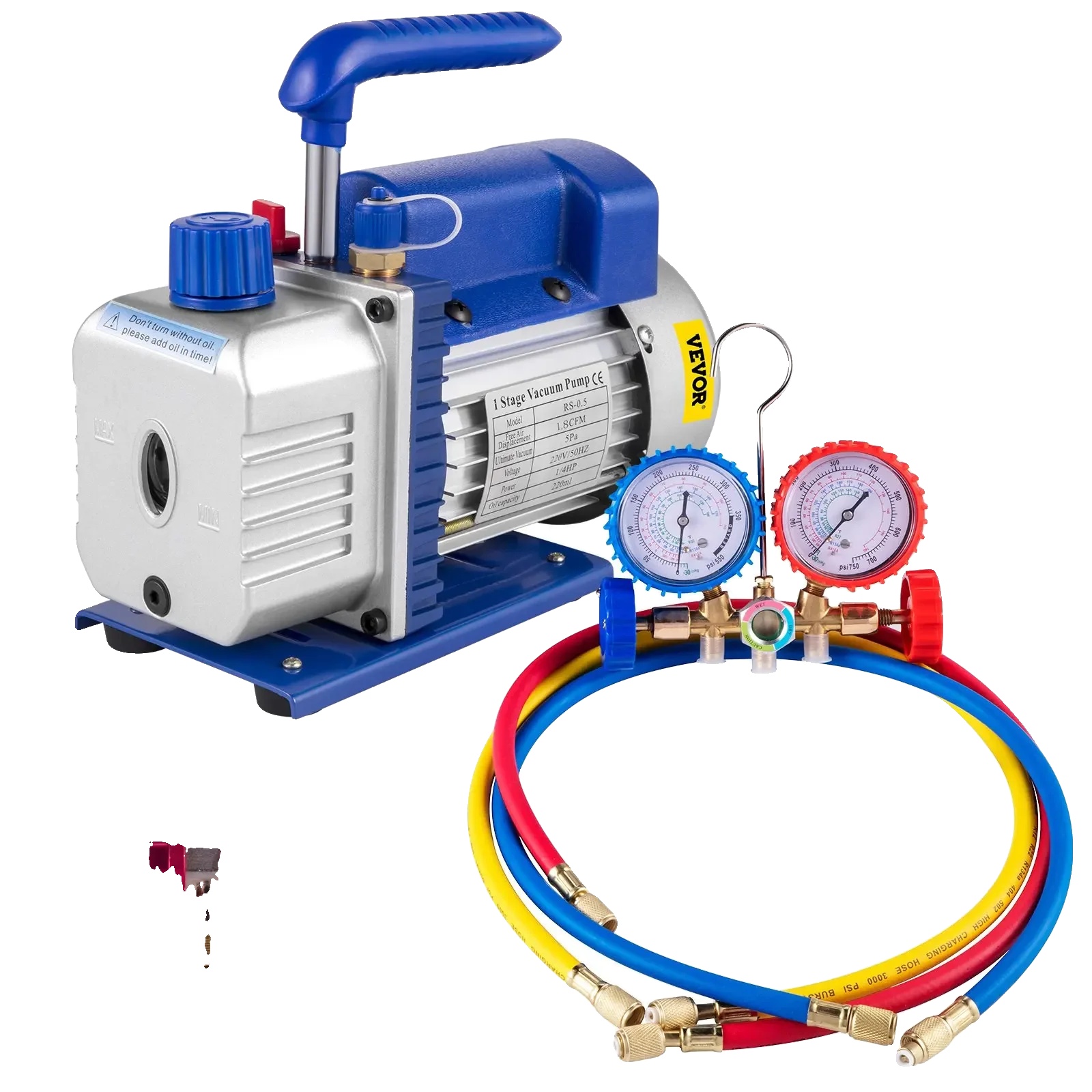 Vakuumpumpe, 1/4 Ps, Sae 1/4"-anschluss, 1,8 Cfm, Manometer (1-4 Ps)