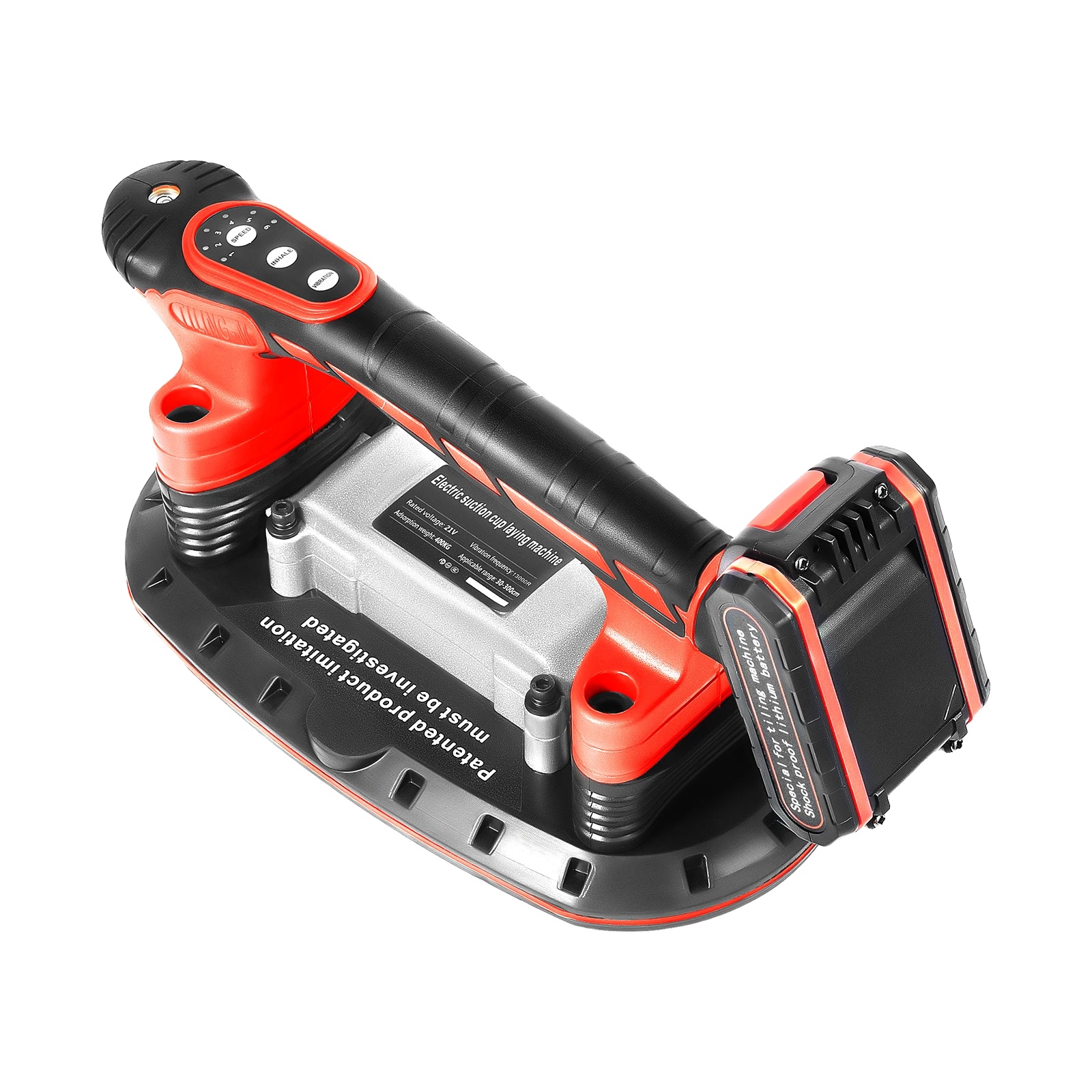 Fliesenreinigt Mit Vibrationsfunktion, 6 Geschwindigkeitsstufen Einstellbar, Batteriebetrieben, Rot