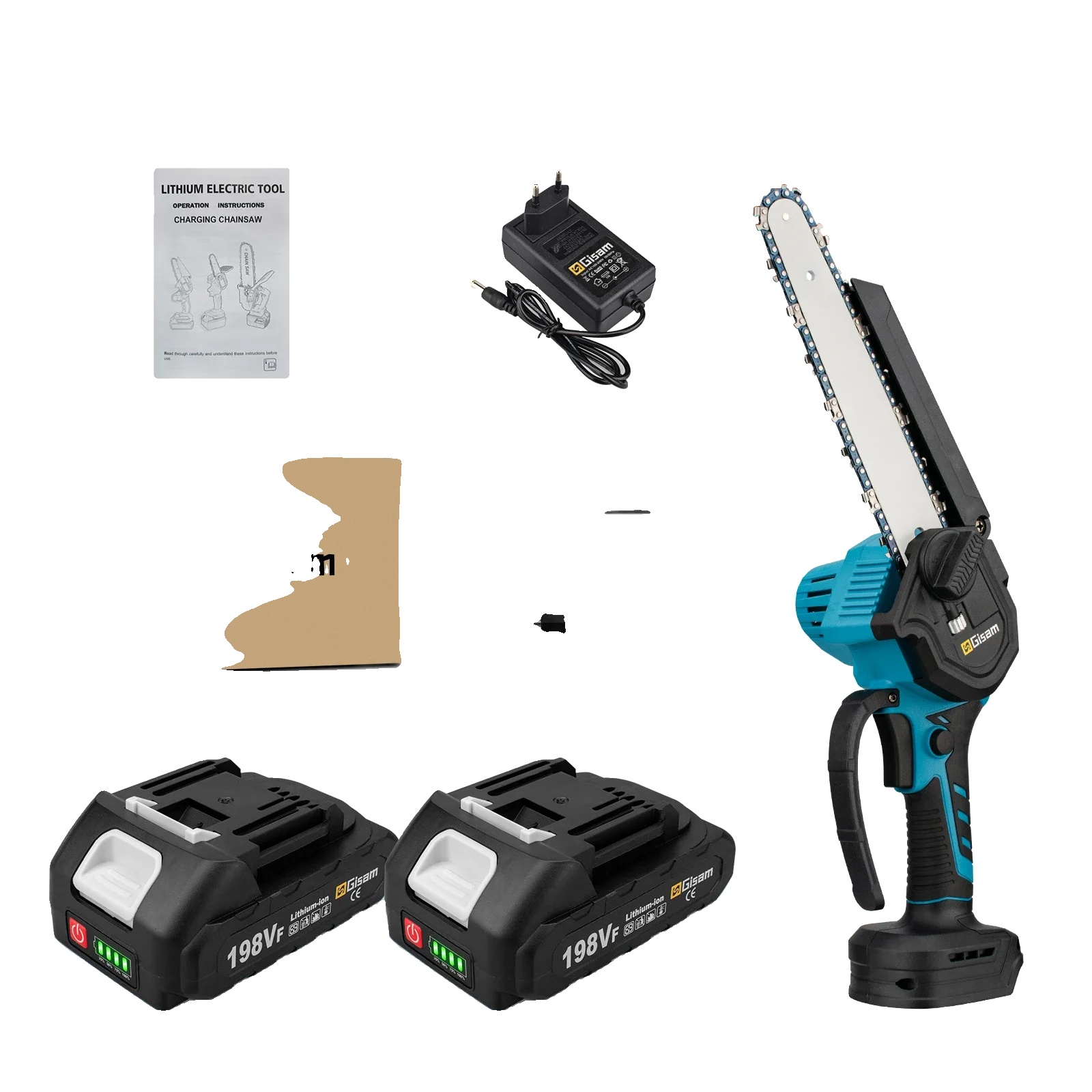 Elektrische Säge, Bürstenloser Motor, 8-zoll-führungsplatte, 2 Akkus