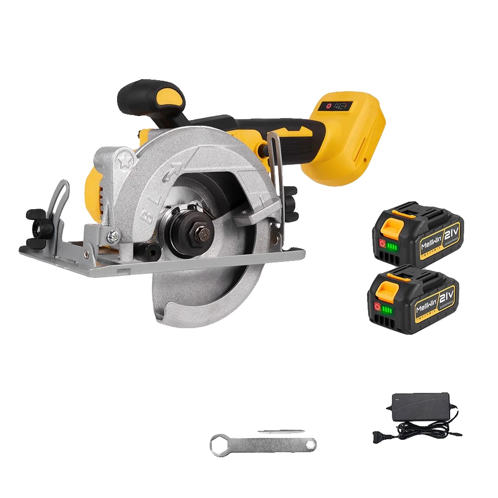 Elektrische Kreissäge, Bürstenloser Motor, Einstellbarer Schnittwinkel, Set Mit 2 Akkus