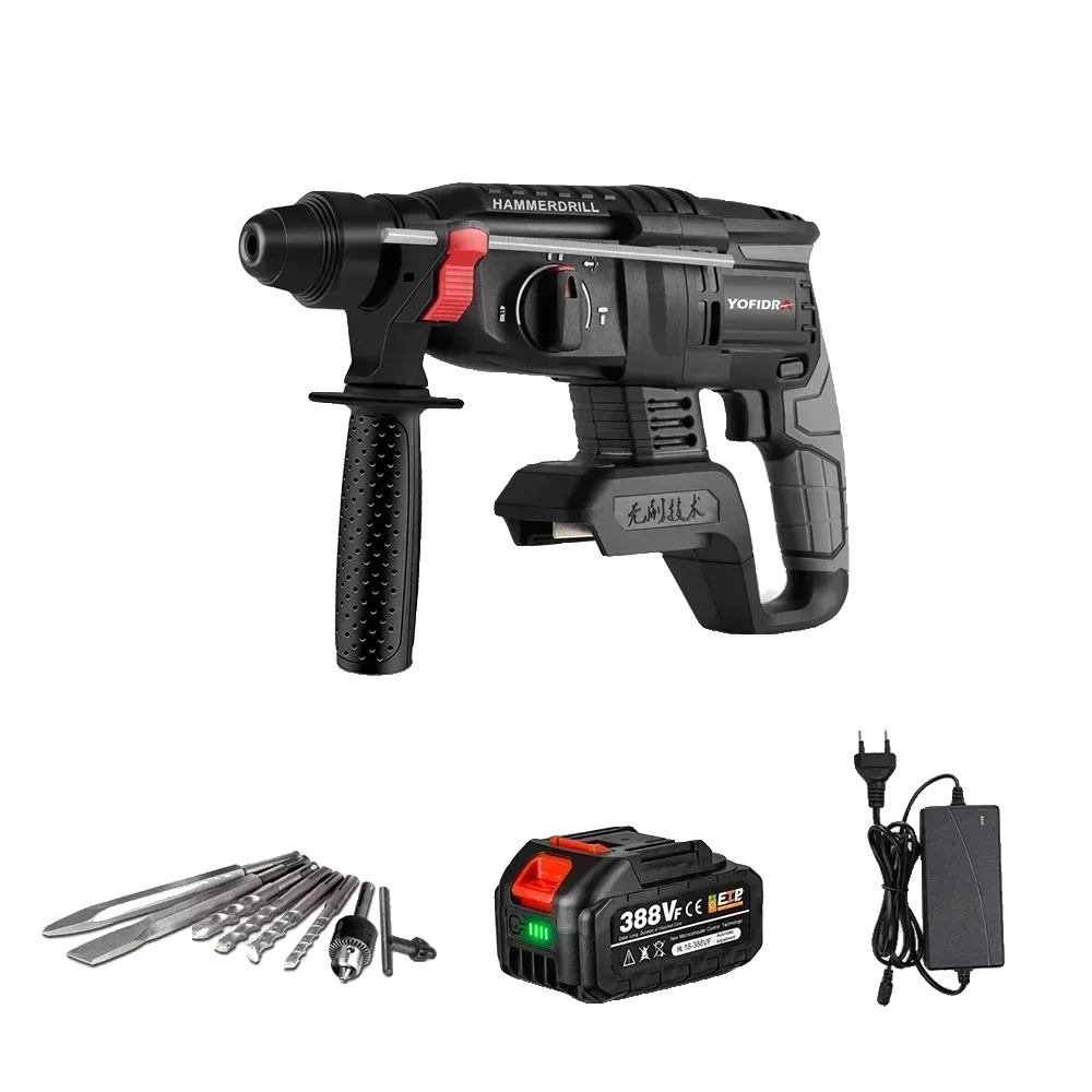 Bürstenloser Elektrohammer, Leerlaufdrehzahl 6800 U/min, Bohrdurchmesser 26 Mm