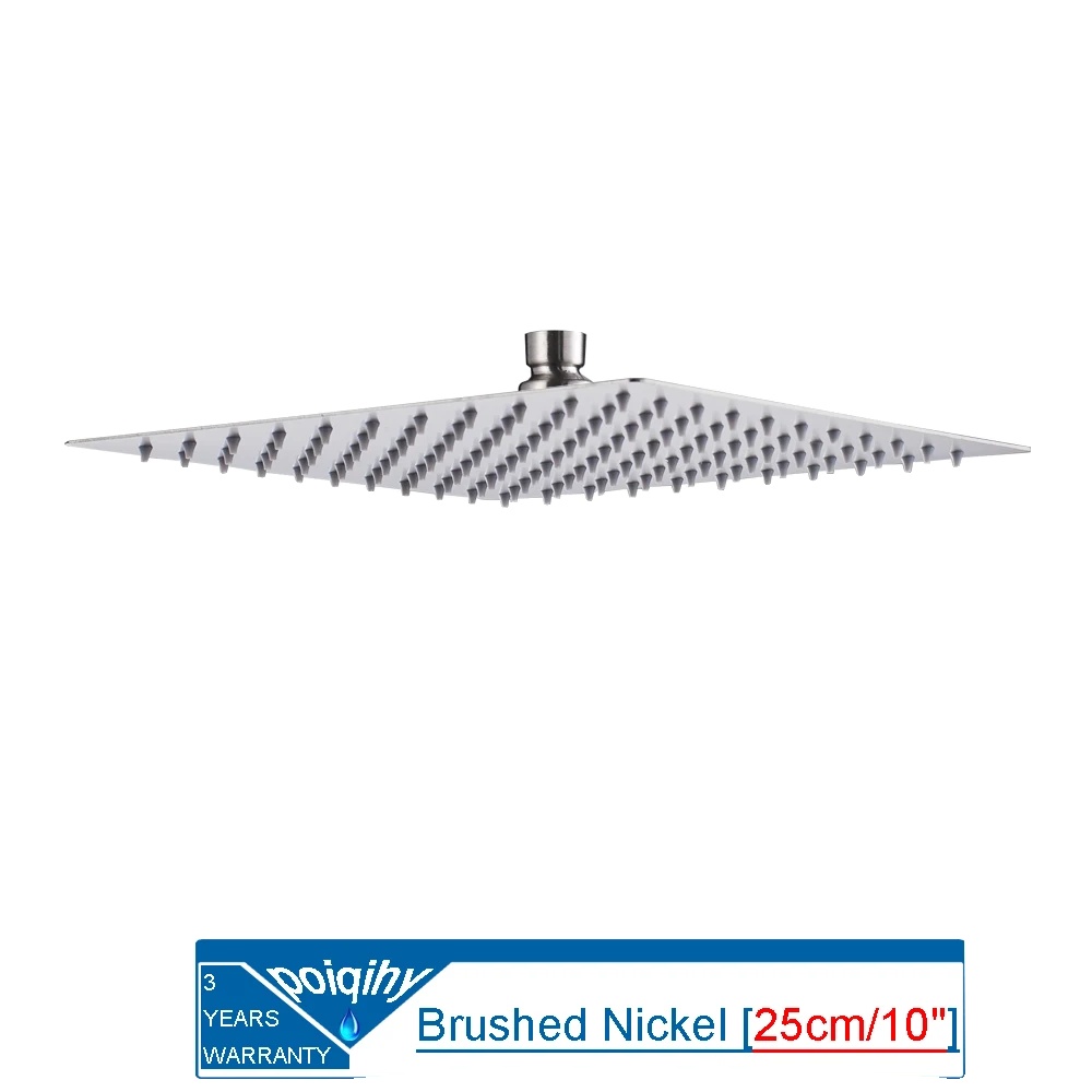 Duschkopf Mit Regenfunktion, Elegantes Design, Nickel, 25 Cm (10 Zoll)