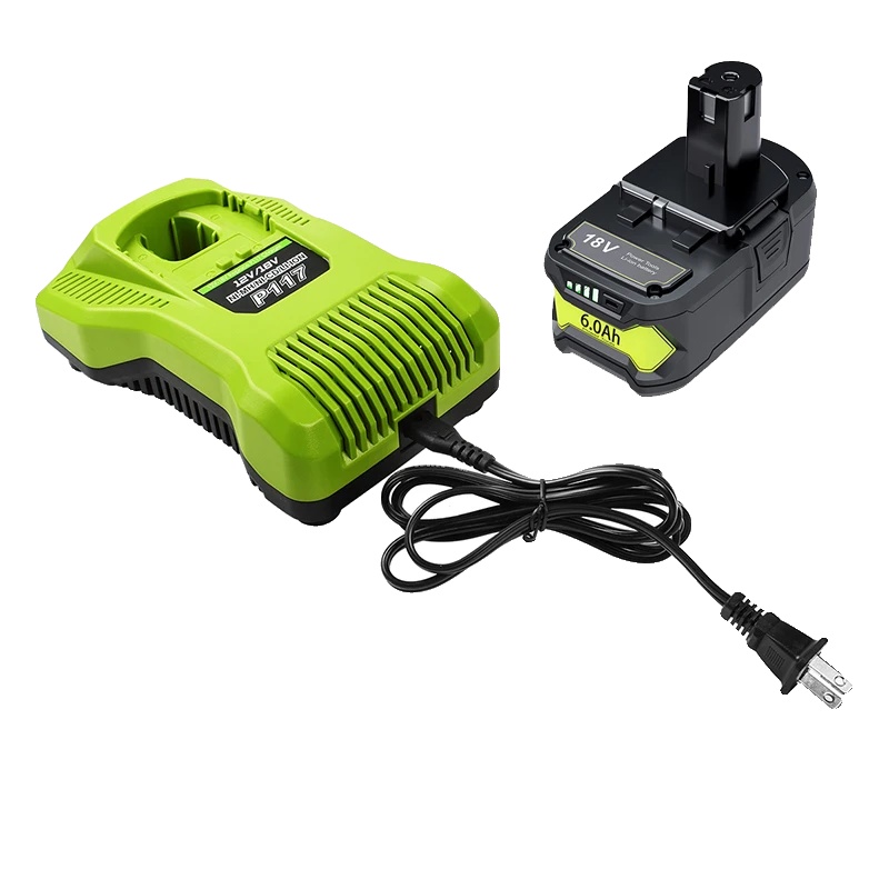 Akkuadapter, 18 V, 6000 Mah, Kompatibel Mit Ryobi, 1 Akku, 1 Ladegerät