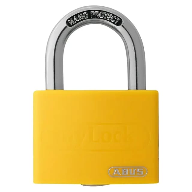 FP - Zylindervorhangschloss T65AL/40 gelb Lock-Tag Schlosskörperbreite 43 mm Aluminium verschiedenschließend