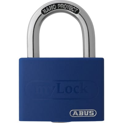 FP - Zylindervorhangschloss T65AL/40 blau gl. Schlosskörperbreite 43 mm Aluminium gleichschließend