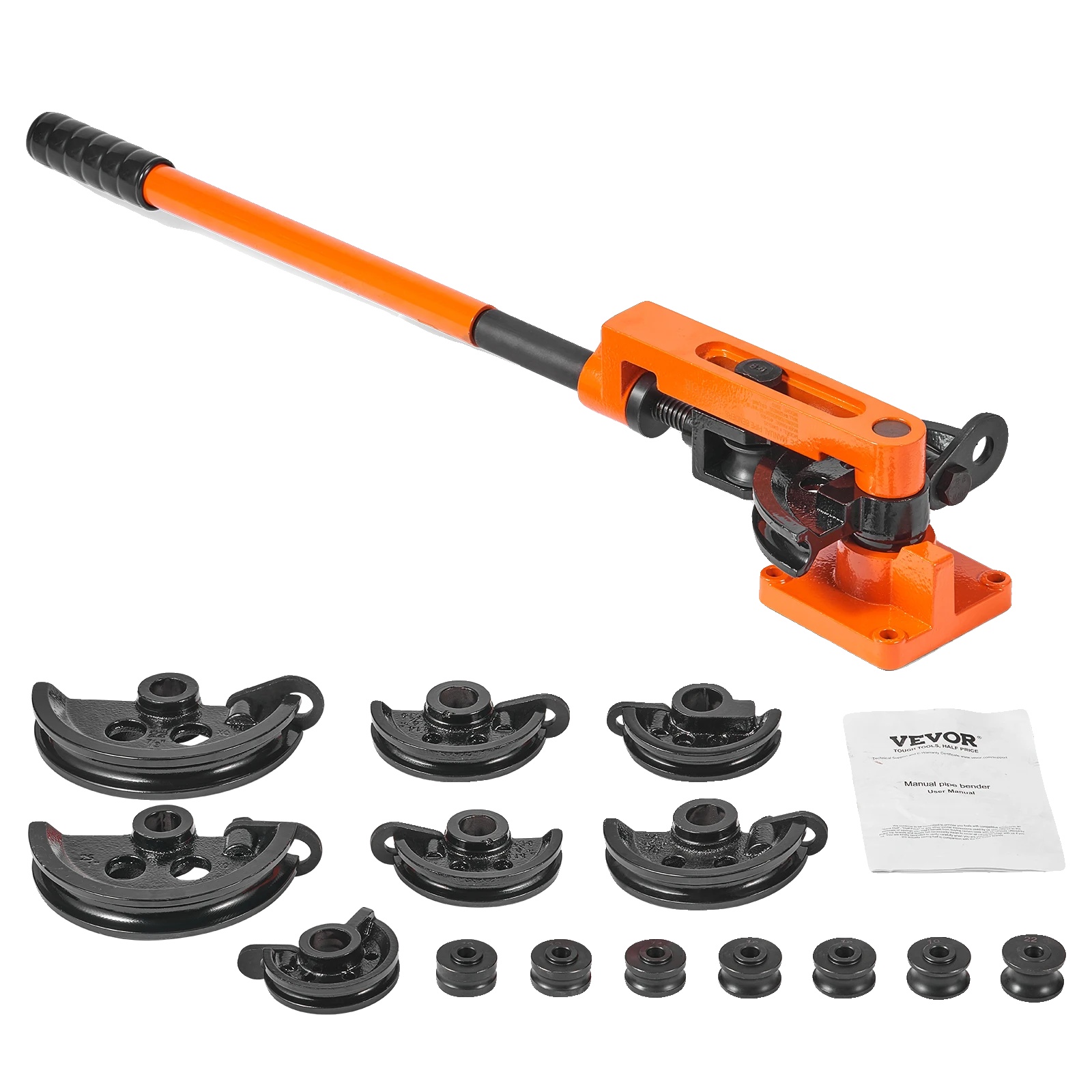 Manuelle Rohrbiegemaschine, Geeignet Für Rohre Mit Einem Durchmesser Von 3/8" Bis 1", Maximale Wandstärke 2 Mm, Biegewinkel Von 0 Bis 180 Grad, 7 Biegebacken, Material: Kohlenstoffstahl