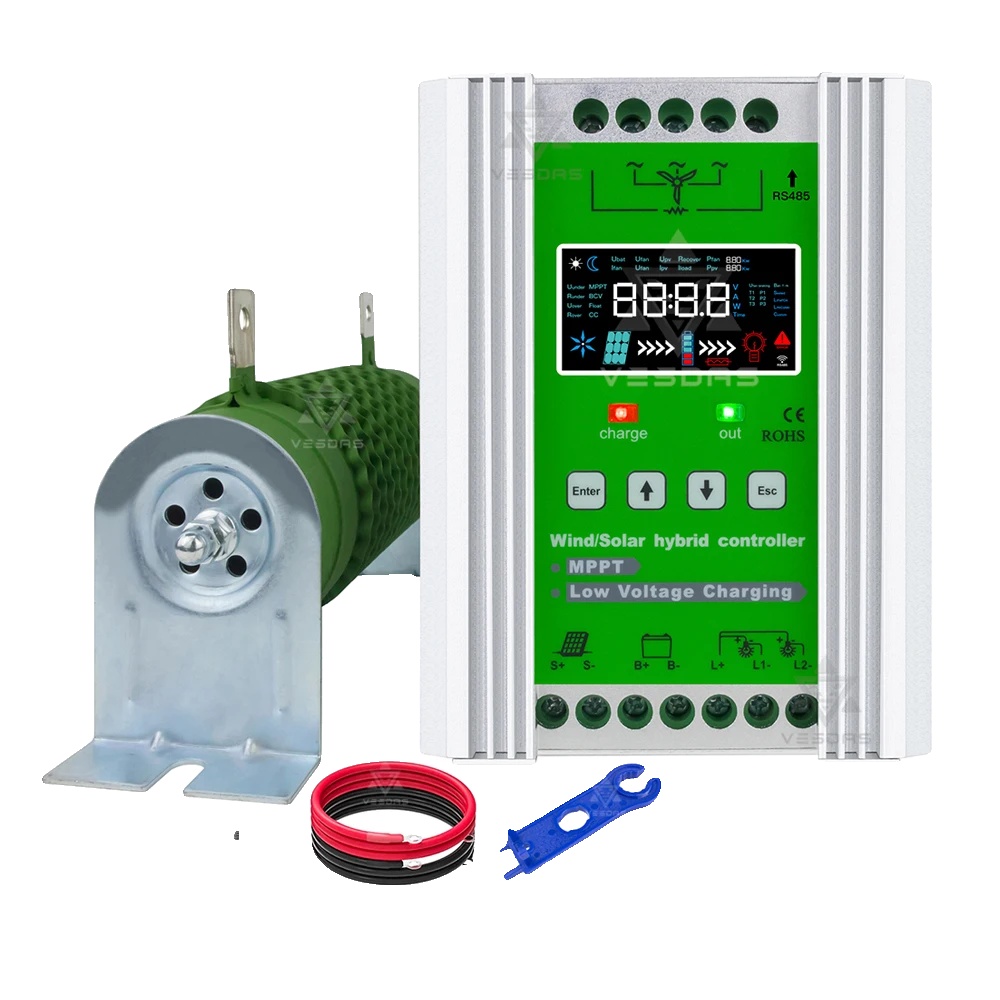 Solarladeregler, Mppt-technologie, Fernüberwachung, 1,5 Kw Wind/1,5 Kw Solar, Mit Wlan, Automatische Umschaltung Auf 12 V, 24 V Und 48 V