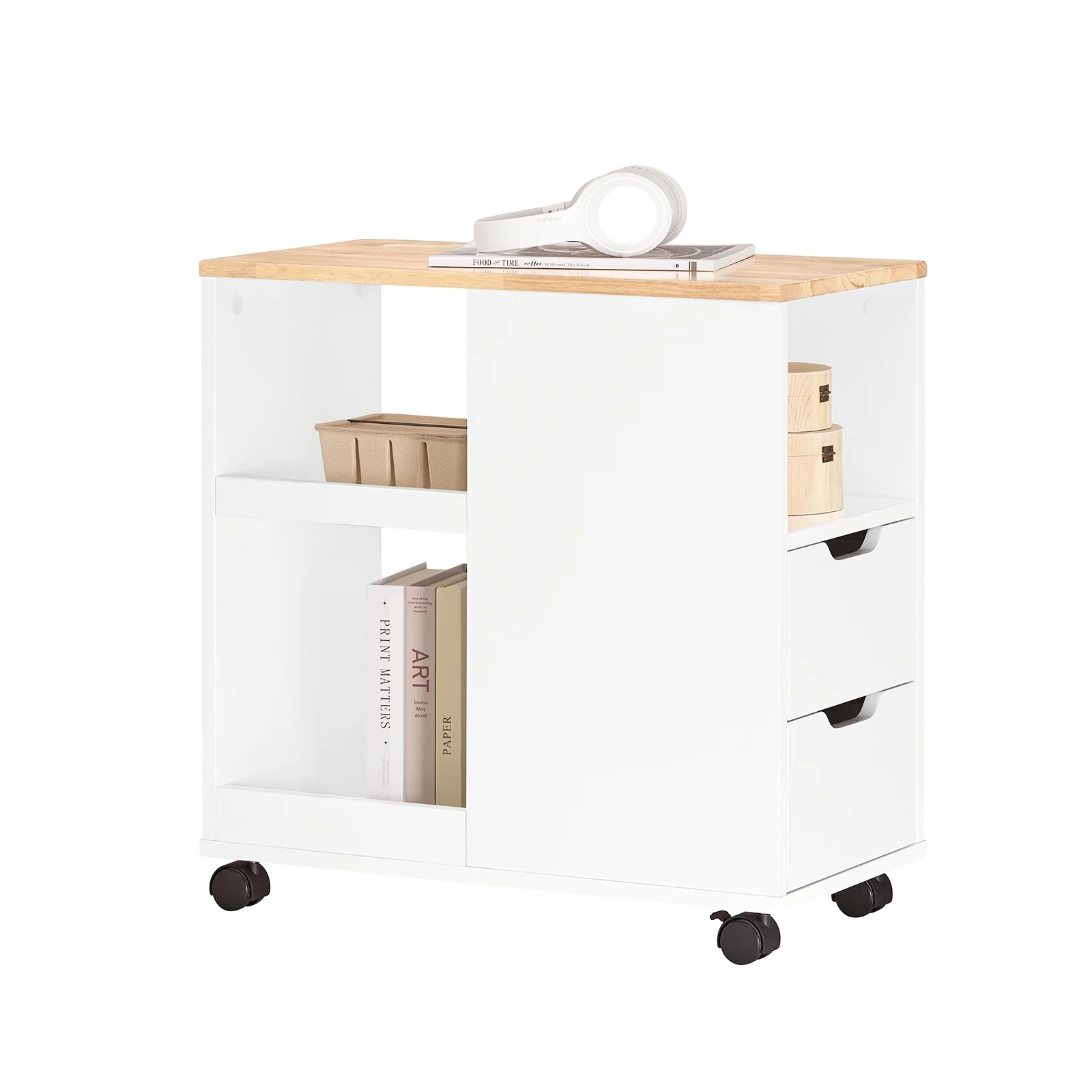 Druckertisch, Platzsparendes Design, Verstellbare Ablagefläche, Weiss