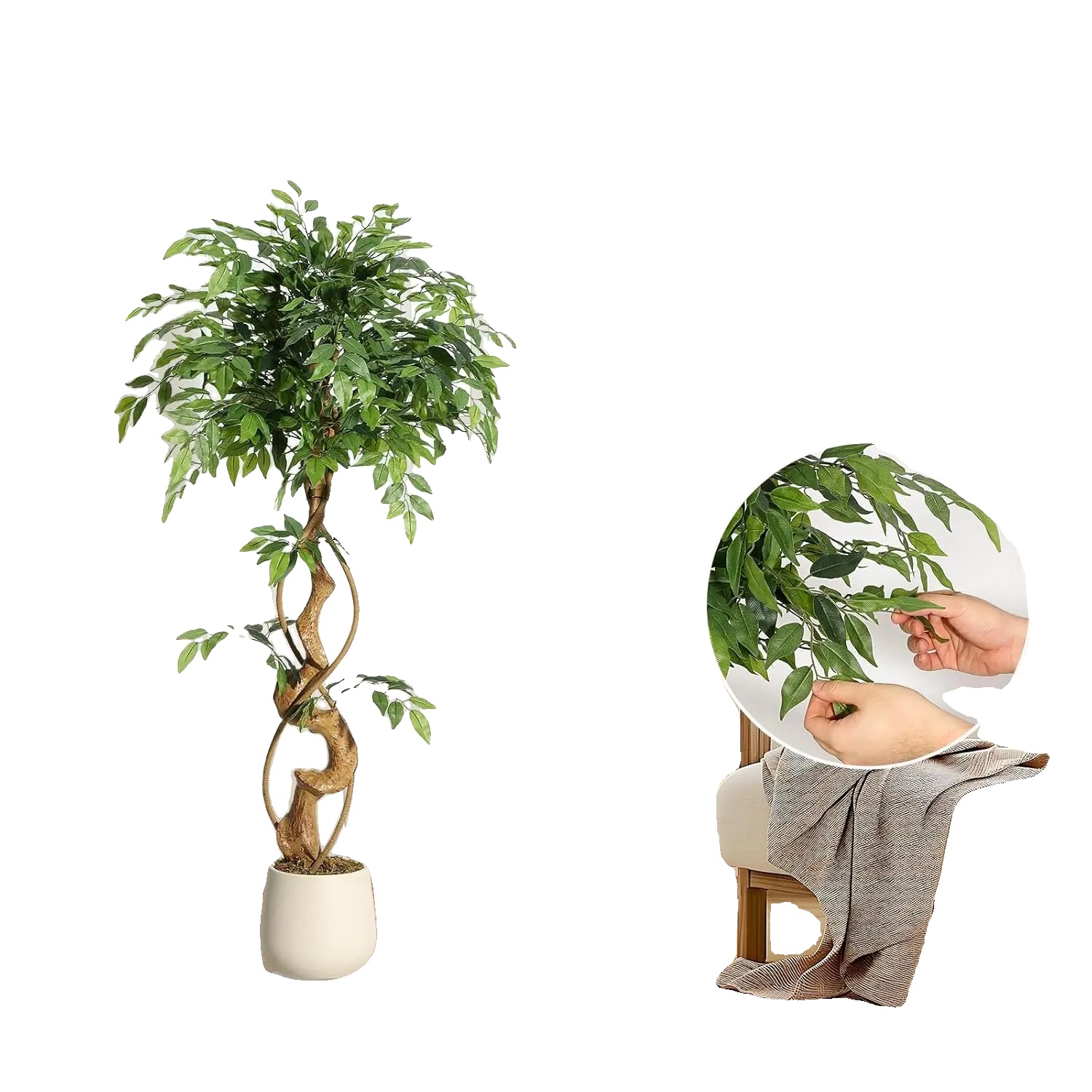 Künstlicher Ficusbaum, Mehrstufiges Design, Elegante Wohndekoration, 122 Cm (4 Fuß)