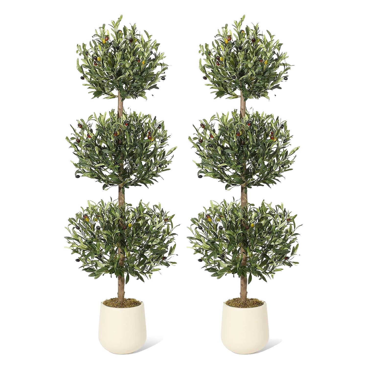 Künstlicher Olivenbaum, Realistisches Aussehen, Uv-beständig, 2 Stück