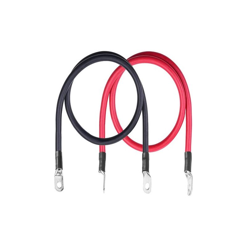 Awg, 50 Cm Langes Batteriekabel, 5-gauge-elektrokabel Aus Reinem Kupfer, Mit 5/16"-ringkabelschuhen, Für Auto, Solaranlage, Atv, Rasenmäher, Motorrad, Boot, 2 Stück